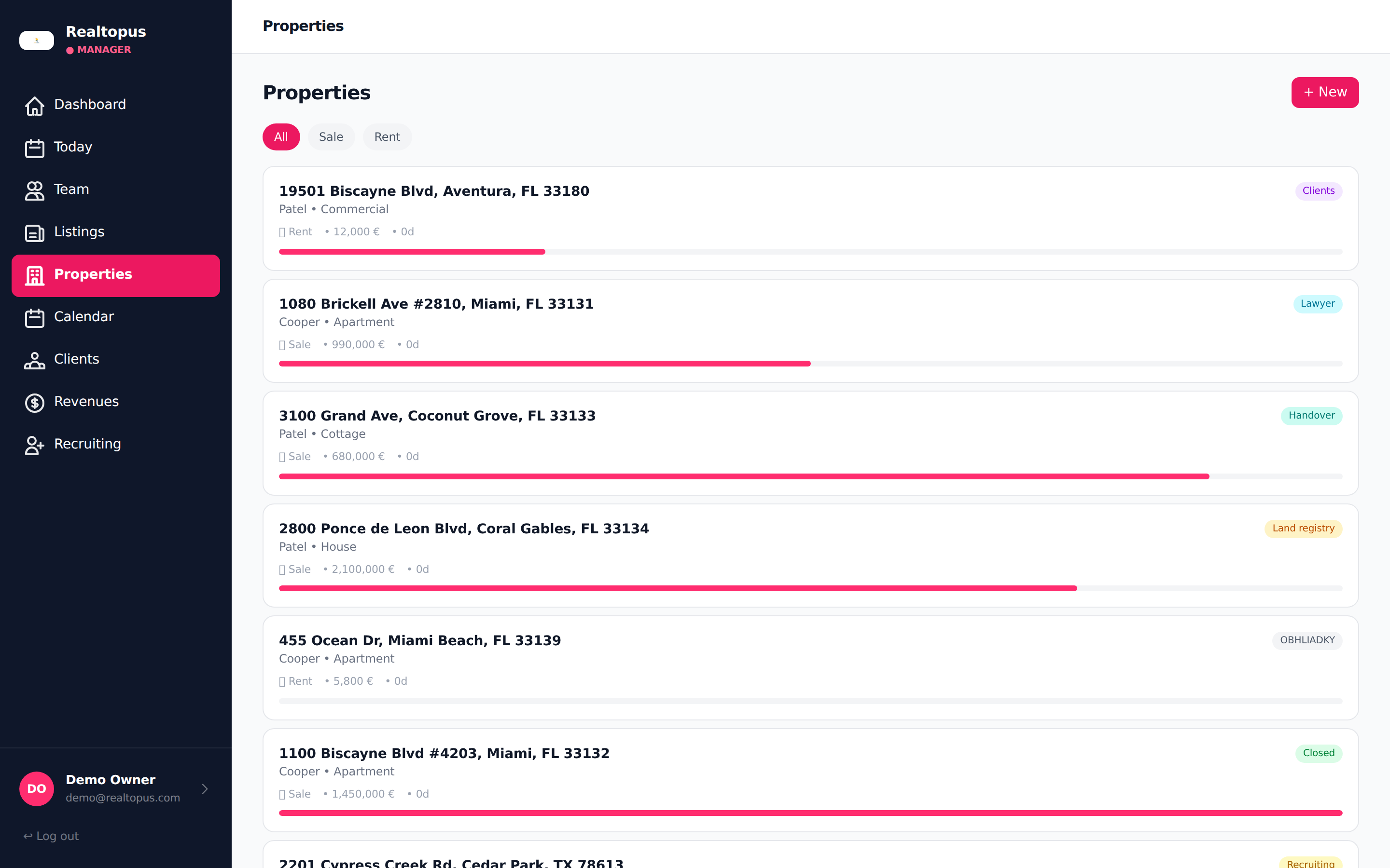Custom CRM — deal pipeline